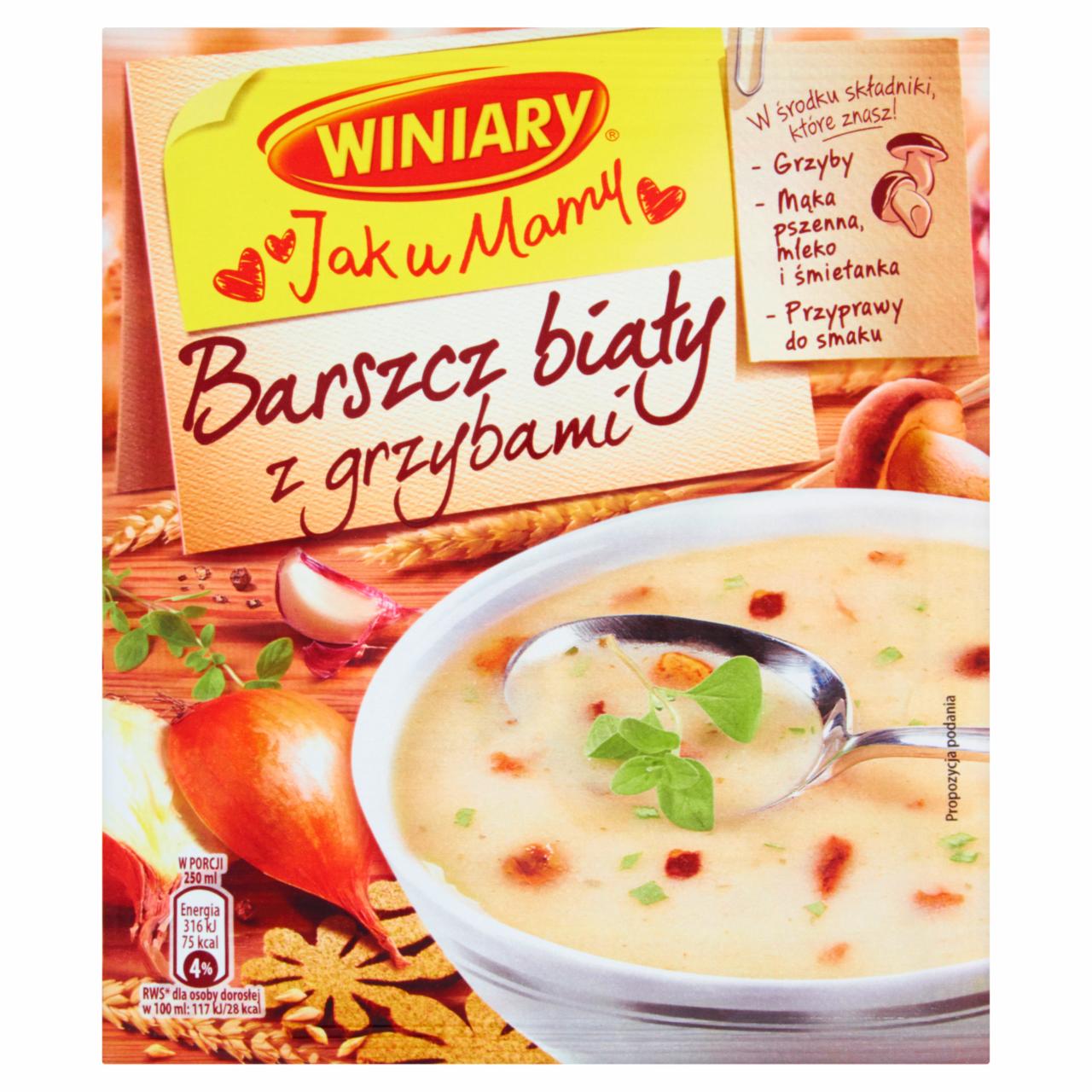 Zdjęcia - Winiary Jak u Mamy Barszcz biały z grzybami 40 g