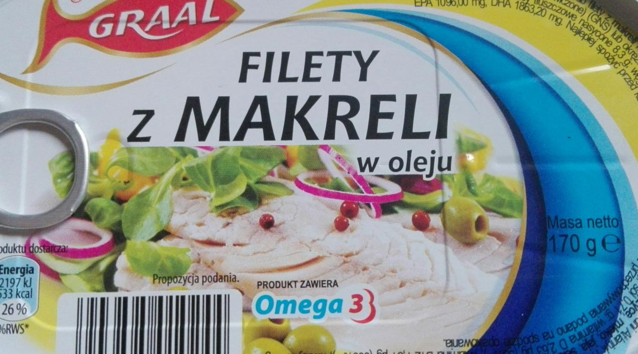 Zdjęcia - Graal Filety z makreli w oleju 170 g