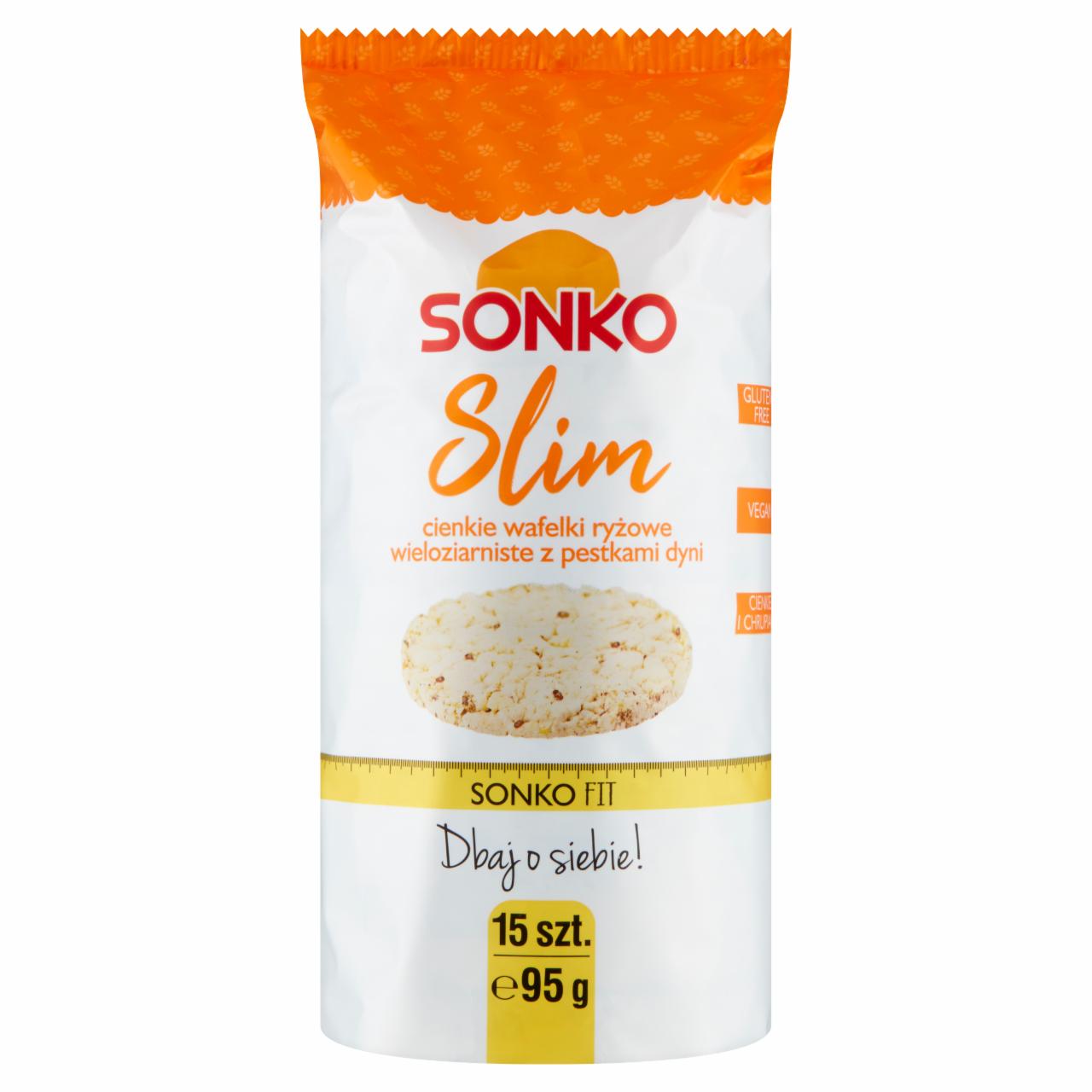 Zdjęcia - Sonko Slim Cienkie wafelki ryżowe wieloziarniste z pestkami dyni 95 g (15 sztuk)