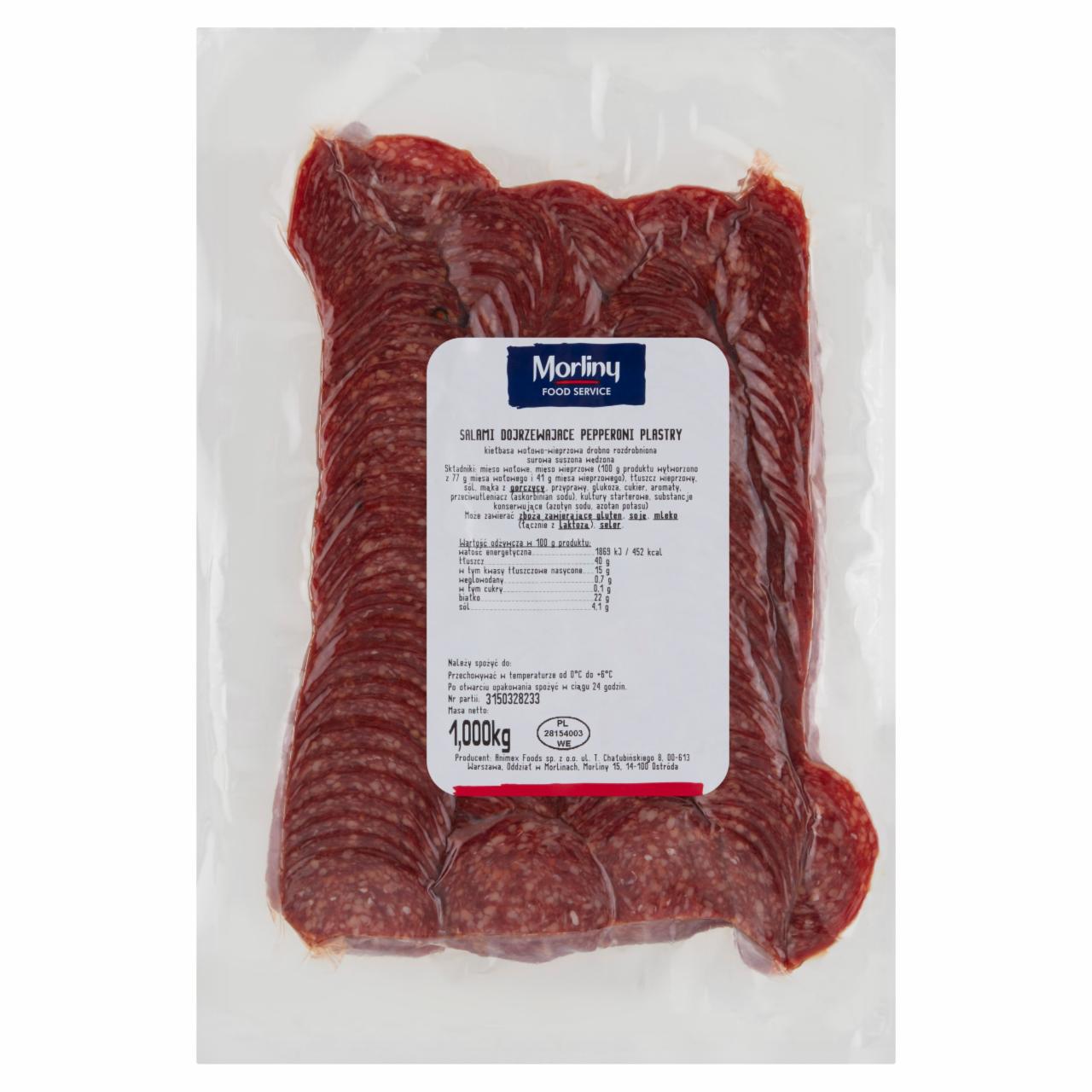 Zdjęcia - Morliny Food Service Salami dojrzewające pepperoni plastry 1 kg