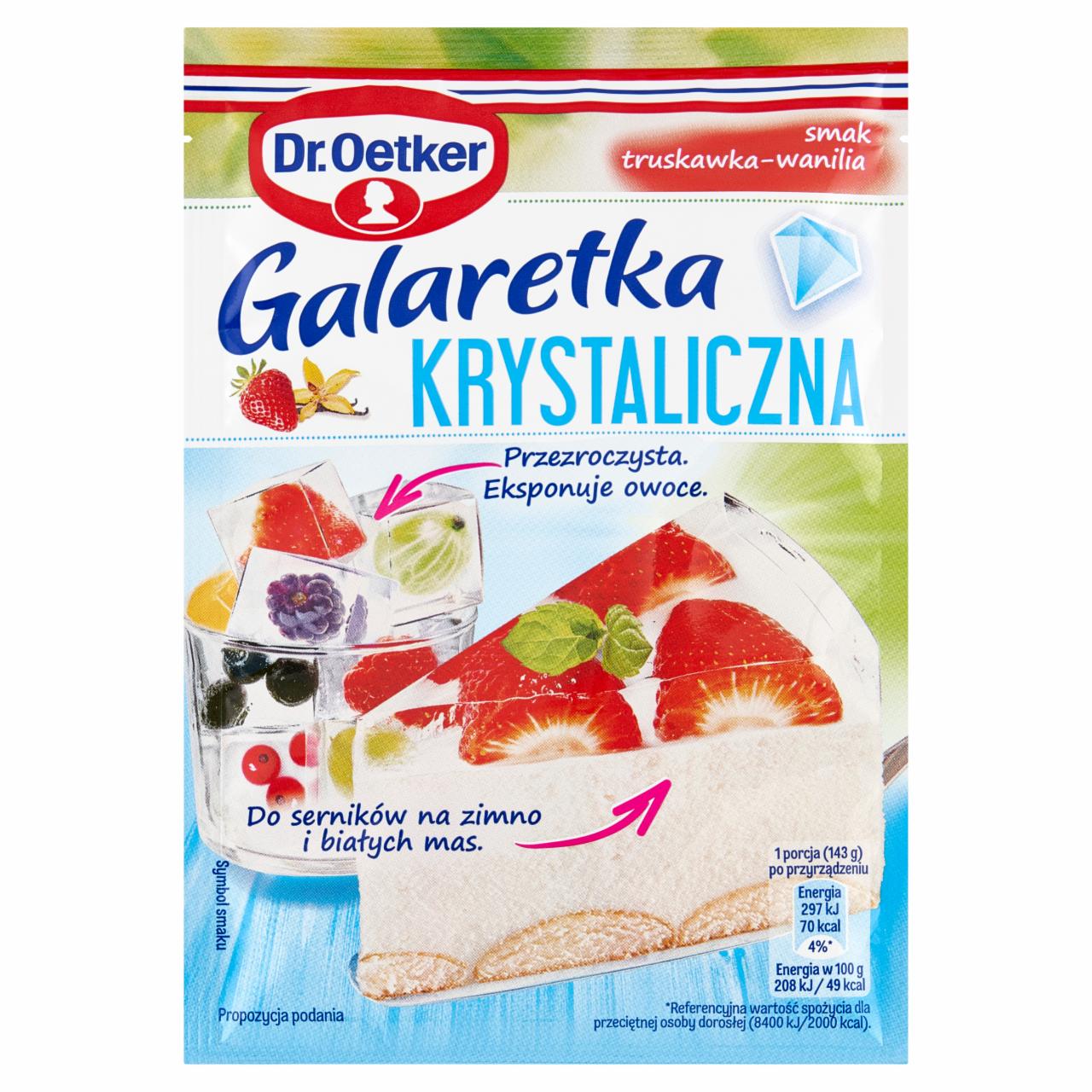 Zdjęcia - Dr. Oetker Galaretka krystaliczna smak truskawka-wanilia 72 g
