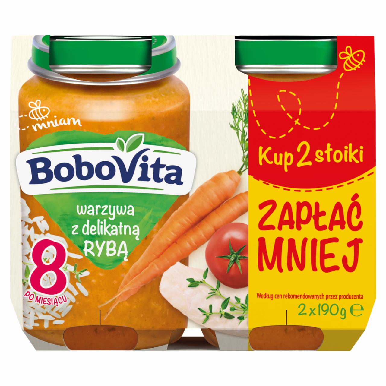 Zdjęcia - BoboVita Warzywa z delikatną rybą po 8 miesiącu 2 x 190 g