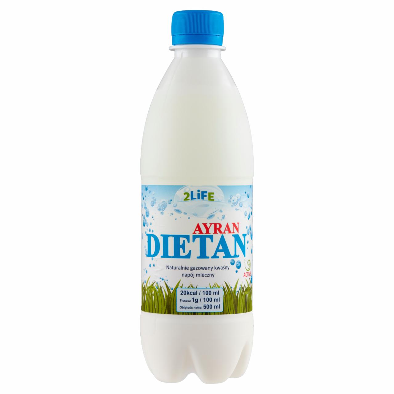 Zdjęcia - 2Life Ayran Dietan Naturalnie gazowany kwaśny napój mleczny 500 ml