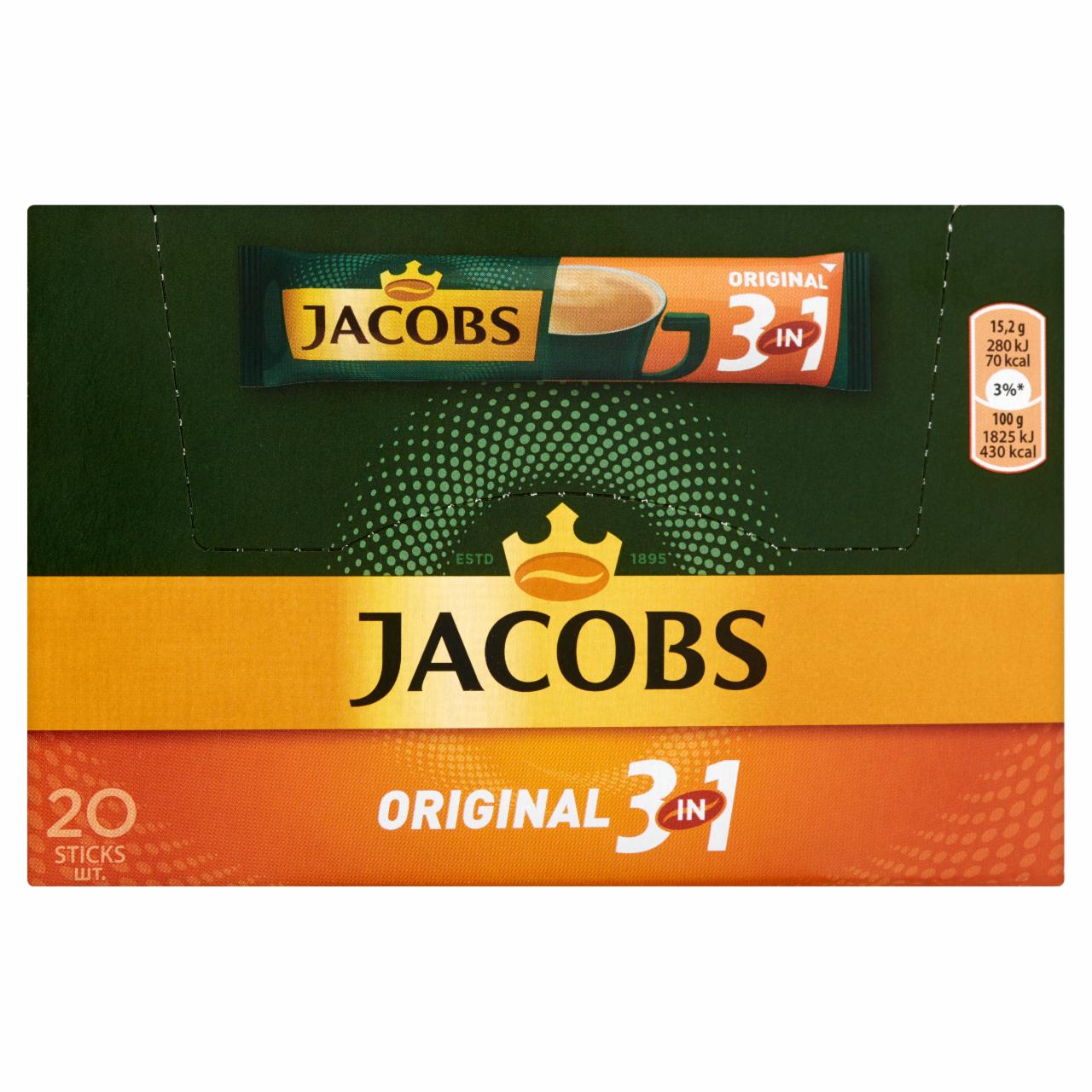 Zdjęcia - Jacobs Original 3in1 Rozpuszczalny napój kawowy 304 g (20 x 15,2 g)