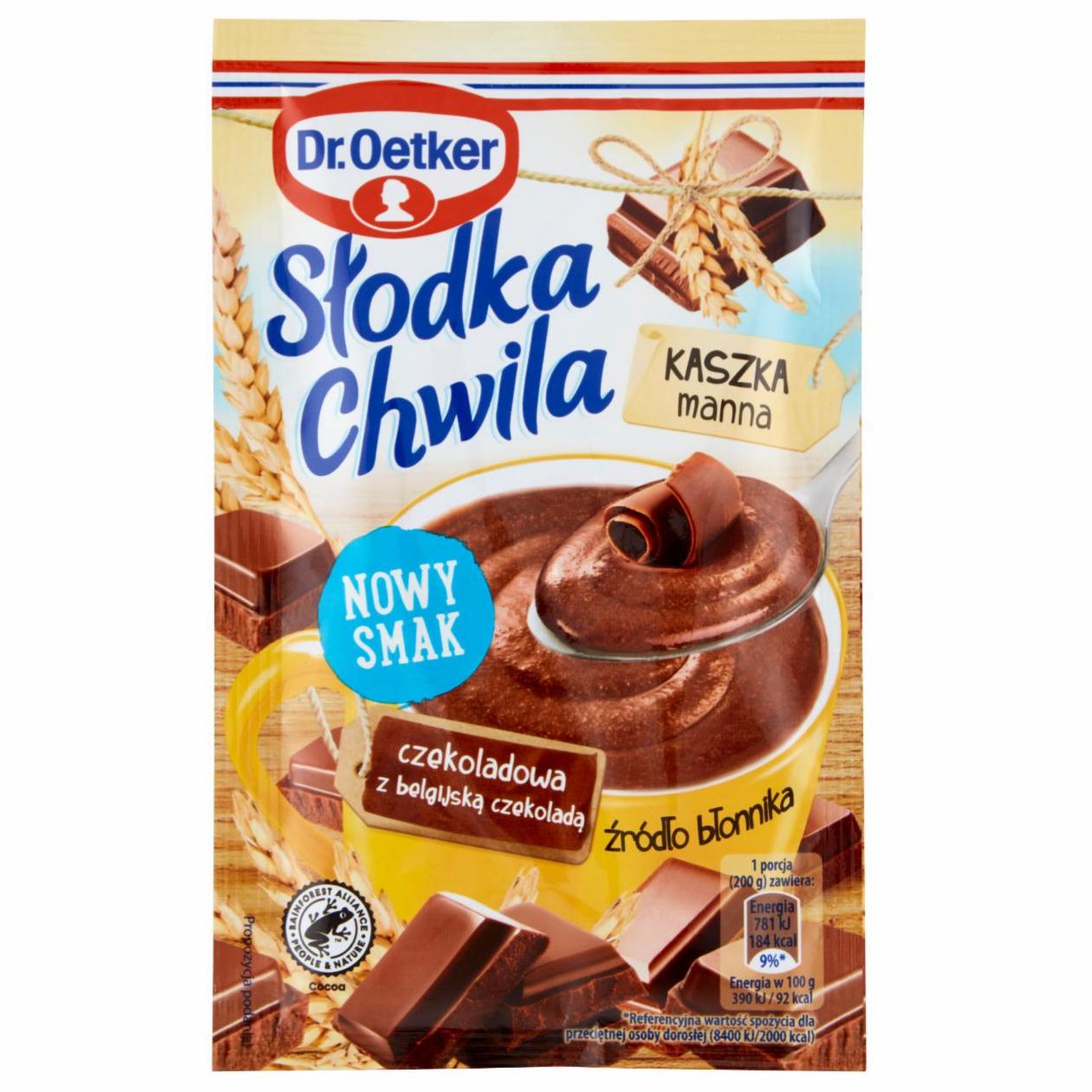 Zdjęcia - Słodka Chwila Kaszka manna czekoladowa z belgijską czekoladą Dr. Oetker