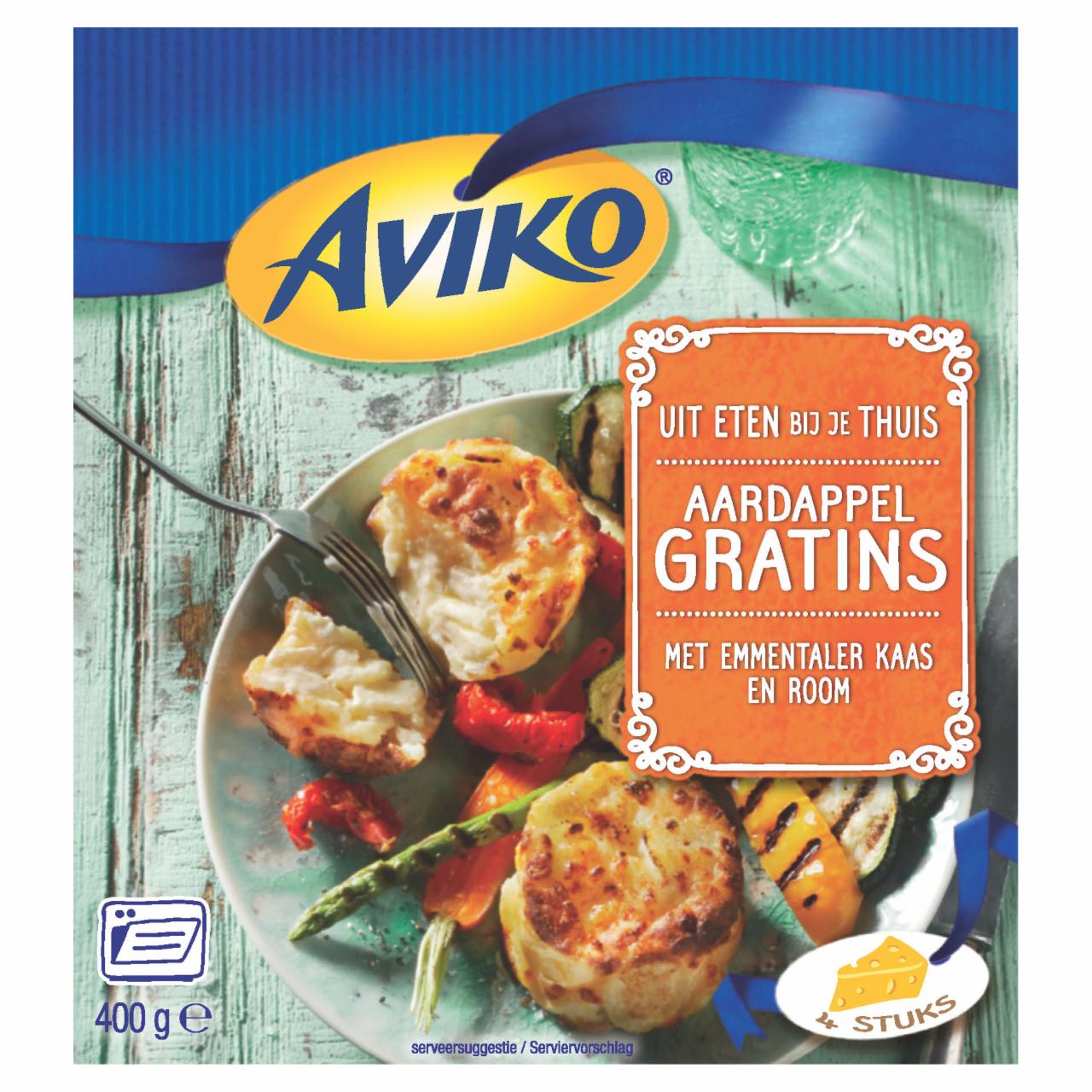 Zdjęcia - Aviko Gratiny ziemniaczane z serem Ementaler 400 g (4 sztuki)