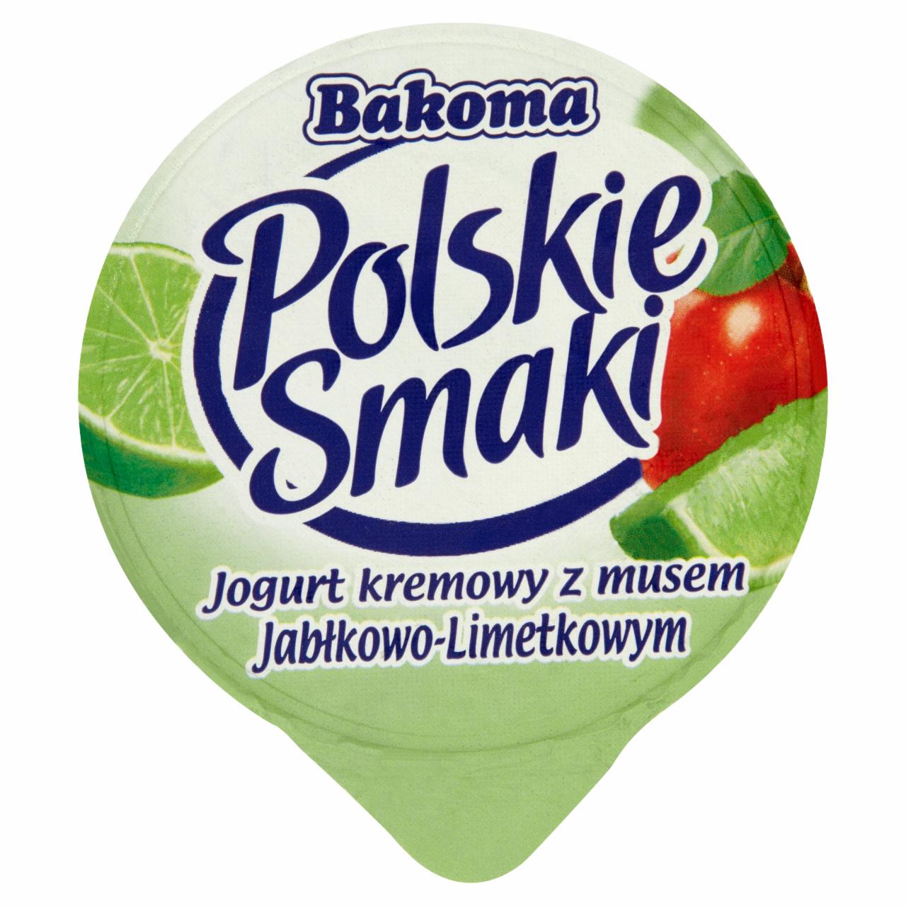 Zdjęcia - Bakoma Polskie Smaki Jogurt kremowy z musem jabłkowo-limetkowym 120 g