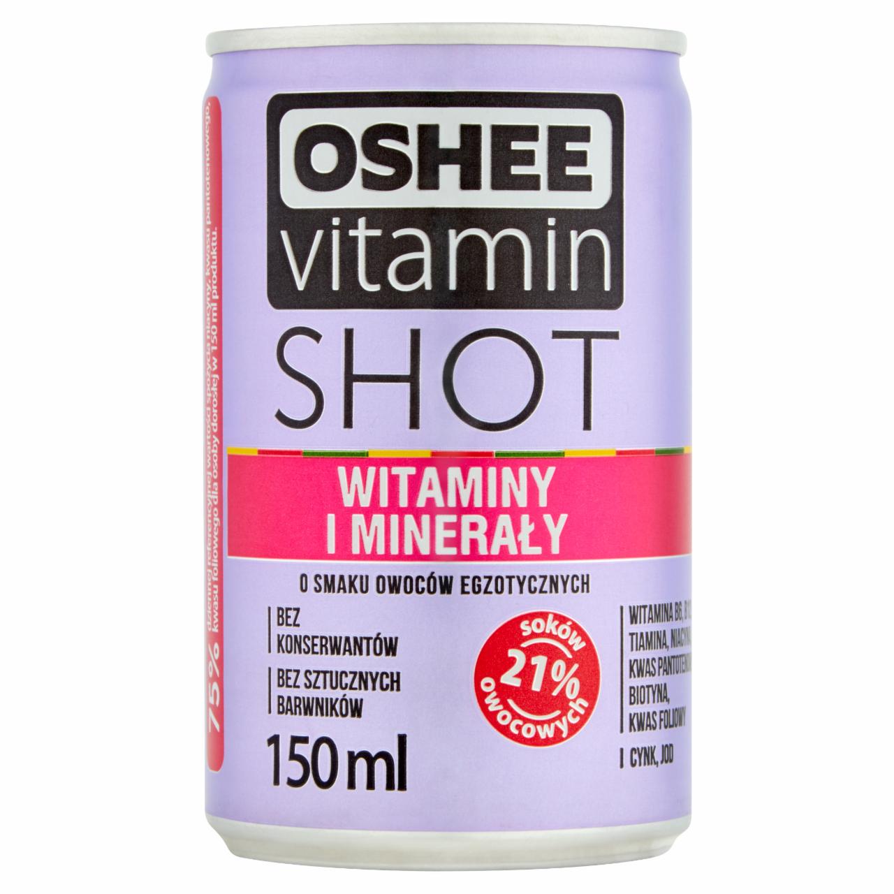 Zdjęcia - Oshee Vitamin Shot Witaminy i minerały Niegazowany napój o owoców egzotycznych 150 ml