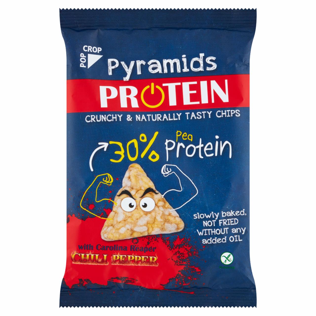 Zdjęcia - Popcrop Piramidki Protein Chipsy wysokobiałkowe z papryką chili Carolina Reaper bezglutenowe 23 g