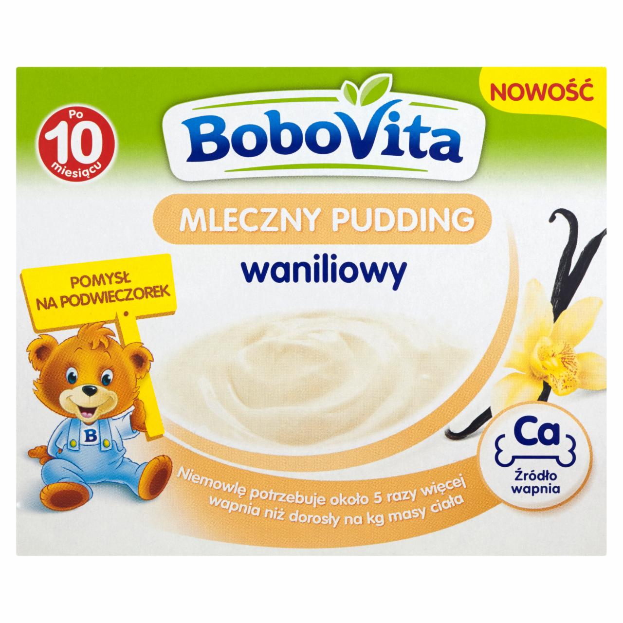 Zdjęcia - BoboVita Mleczny pudding waniliowy po 10 miesiącu 400 g (4 sztuki)