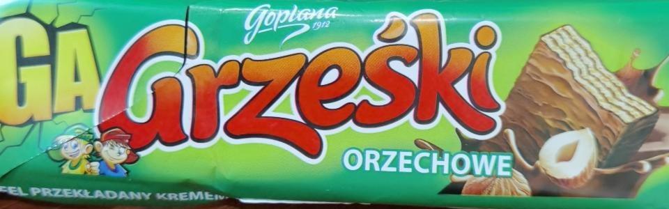 Zdjęcia - Grześki Mega Orzechowe Wafel przekładany kremem orzechowym w czekoladzie mlecznej 48 g