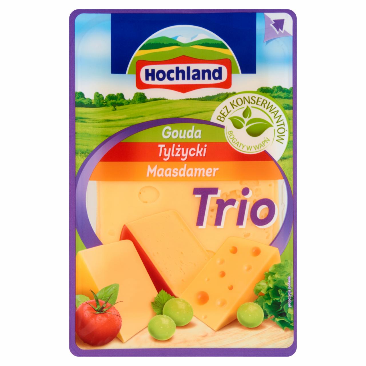 Zdjęcia - Hochland Trio Gouda Tylżycki Maasdamer Ser żółty w plastrach 150 g