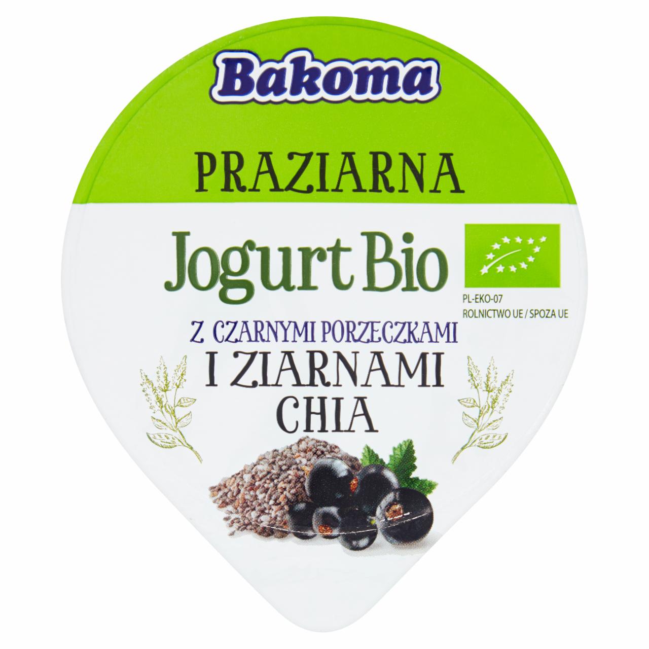 Zdjęcia - Bakoma Praziarna Jogurt Bio z czarnymi porzeczkami i ziarnami chia 140 g
