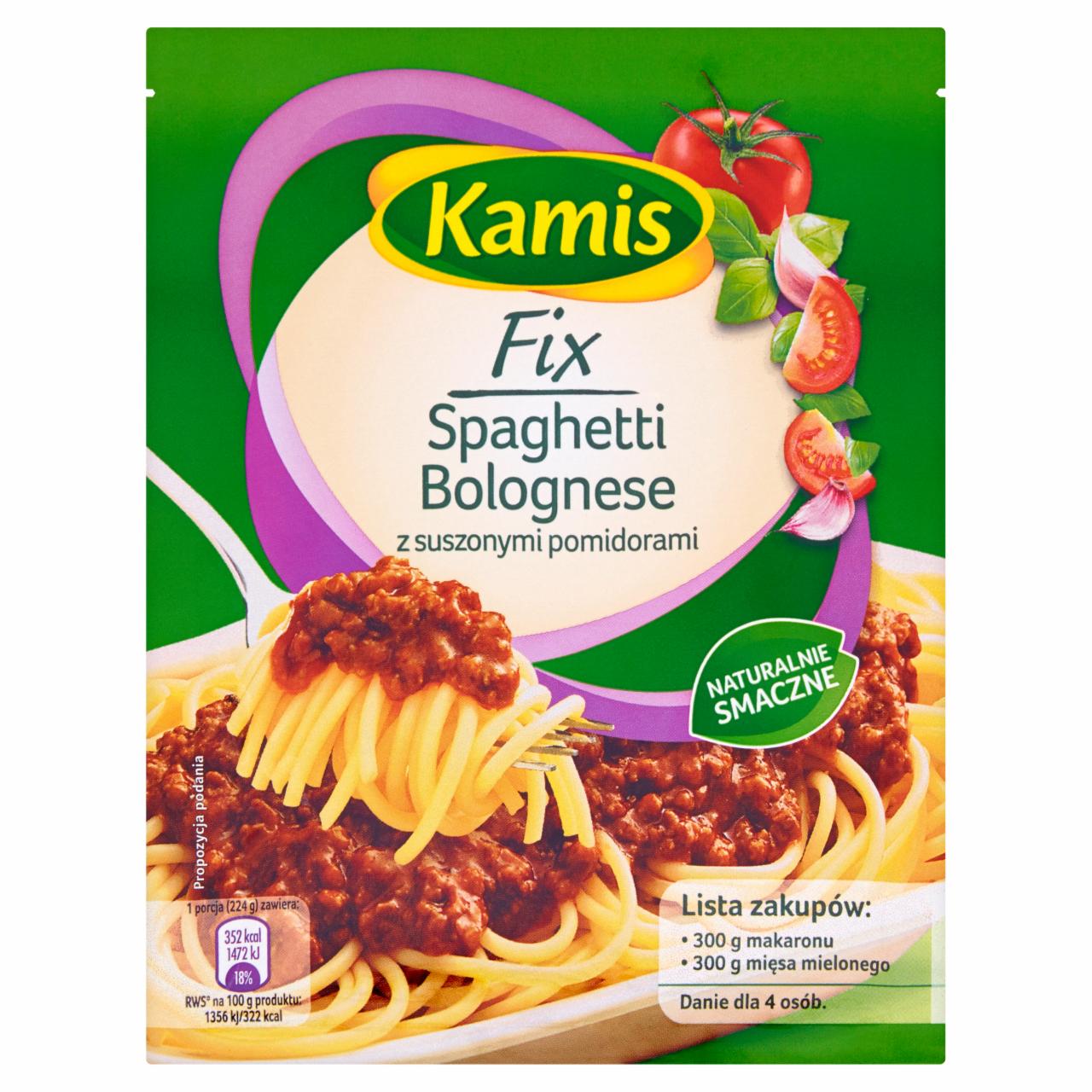 Zdjęcia - Kamis Fix Spaghetti Bolognese z suszonymi pomidorami 45 g