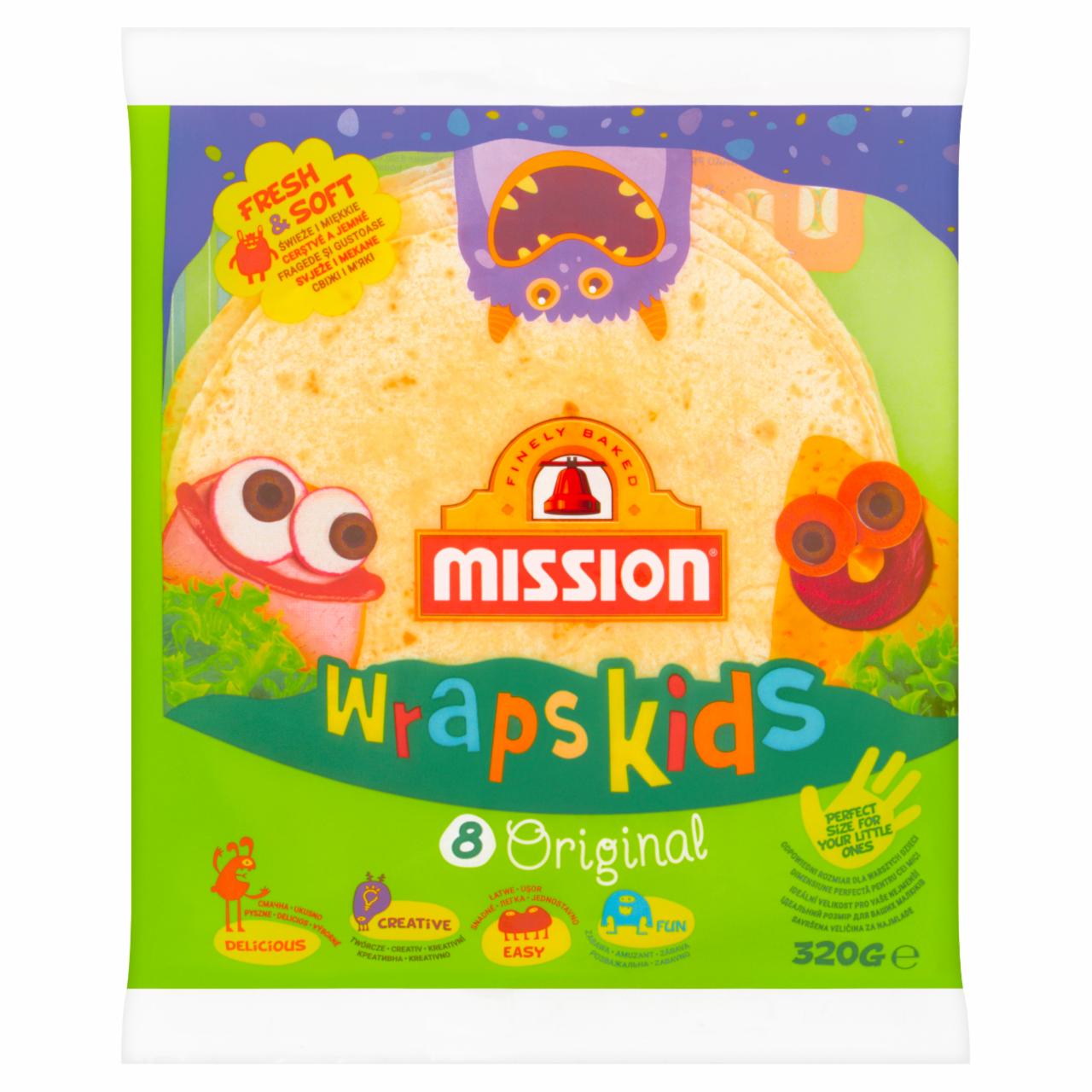 Zdjęcia - Mission Wraps Kids Original Tortilla z mąki pszennej 320 g (8 sztuk)