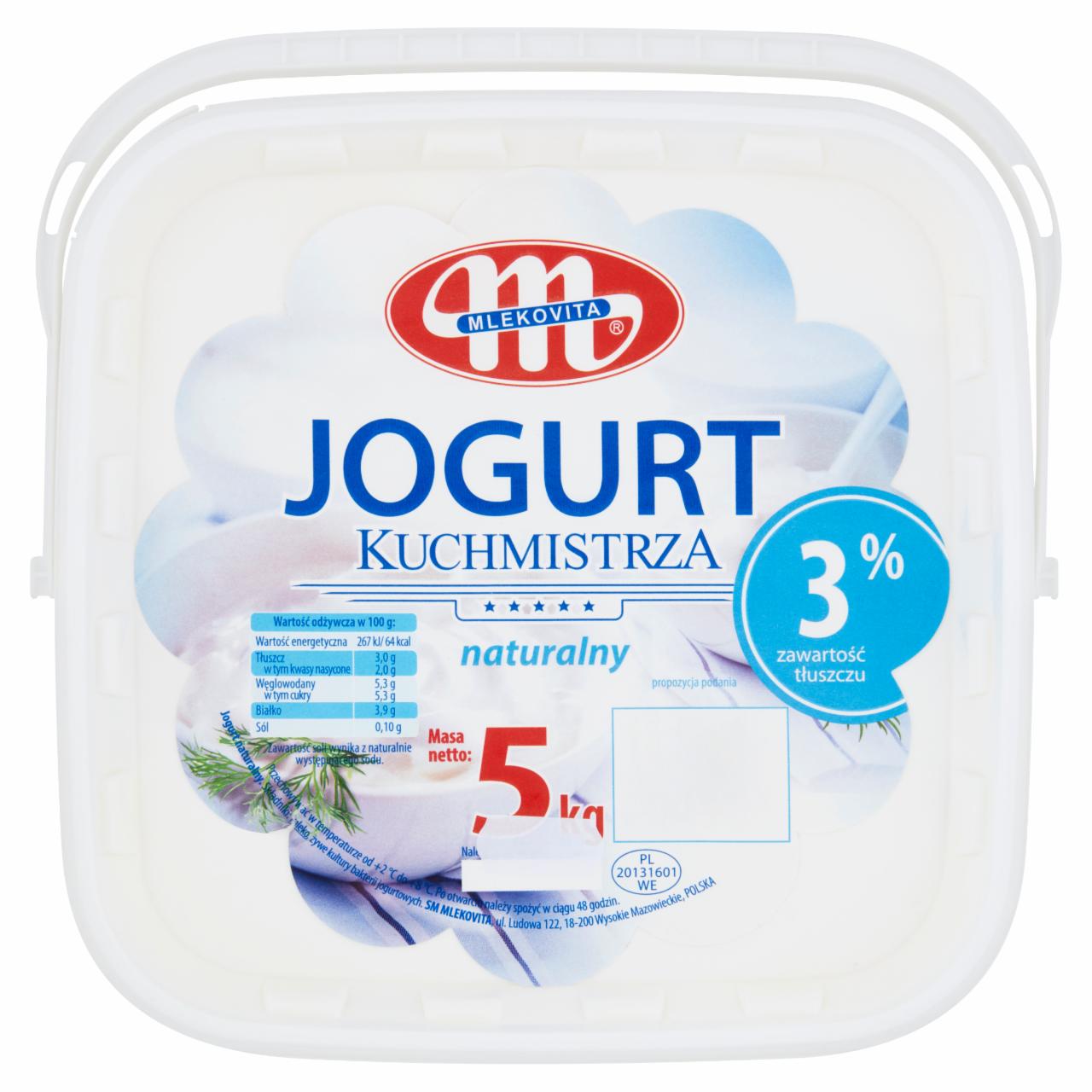 Zdjęcia - Mlekovita Jogurt Kuchmistrza naturalny 5 kg