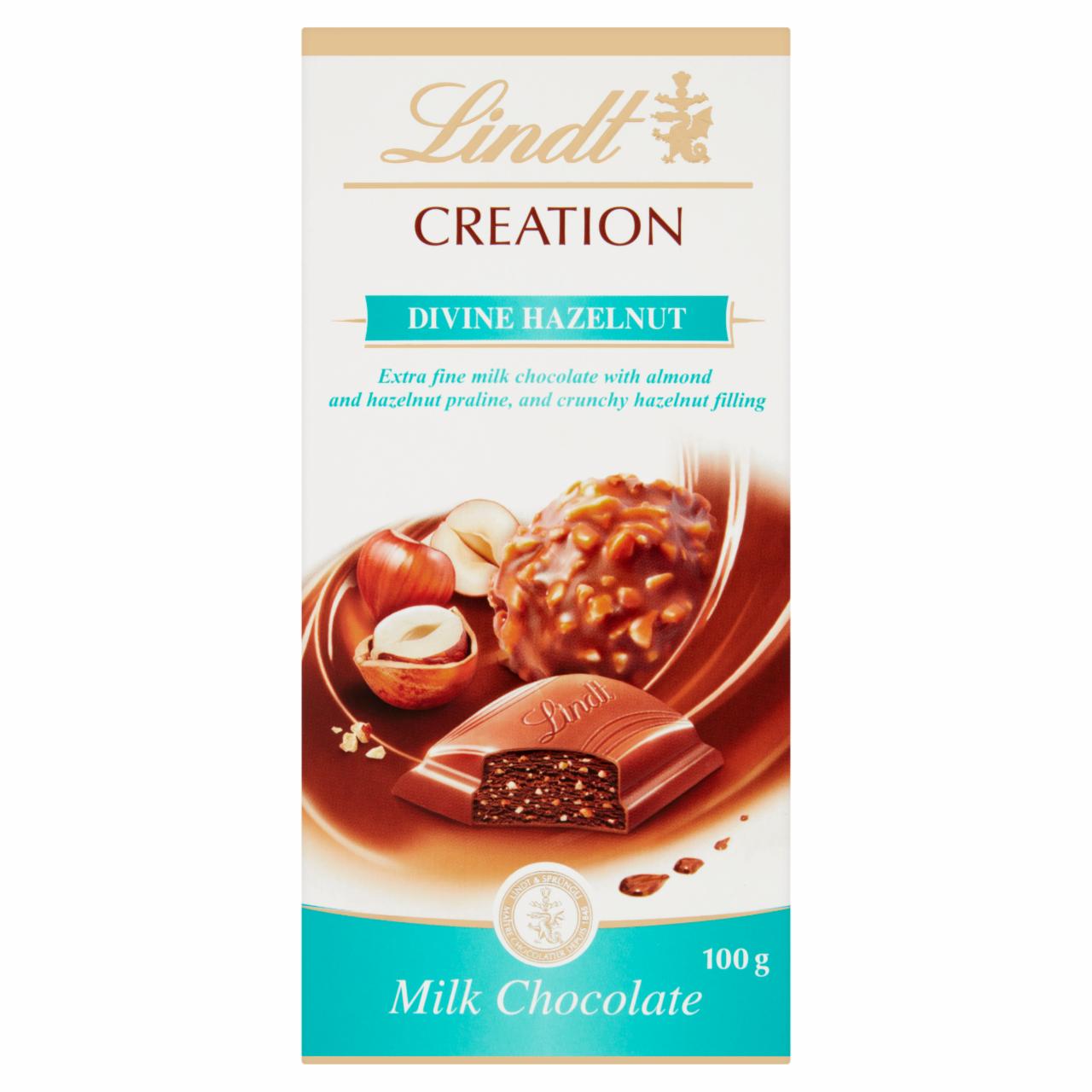 Zdjęcia - Lindt Creation Czekolada mleczna z nadzieniem pralinowym migdałowo-orzechowym 100 g