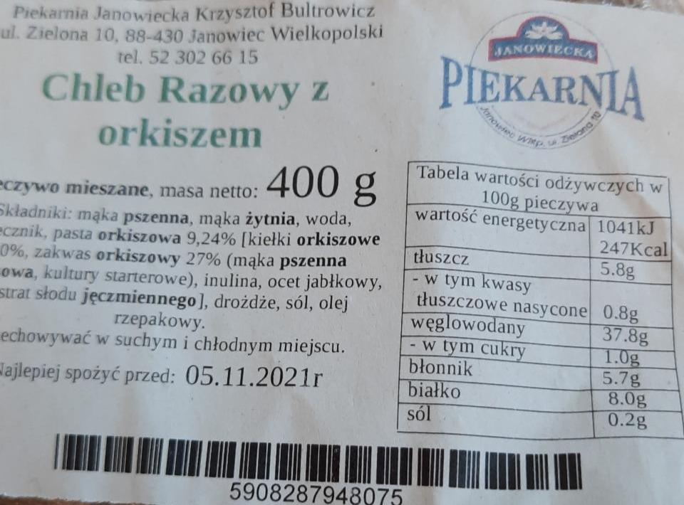 Zdjęcia - Chleb Razowy z orkiszem Piekarnia Janowiecka