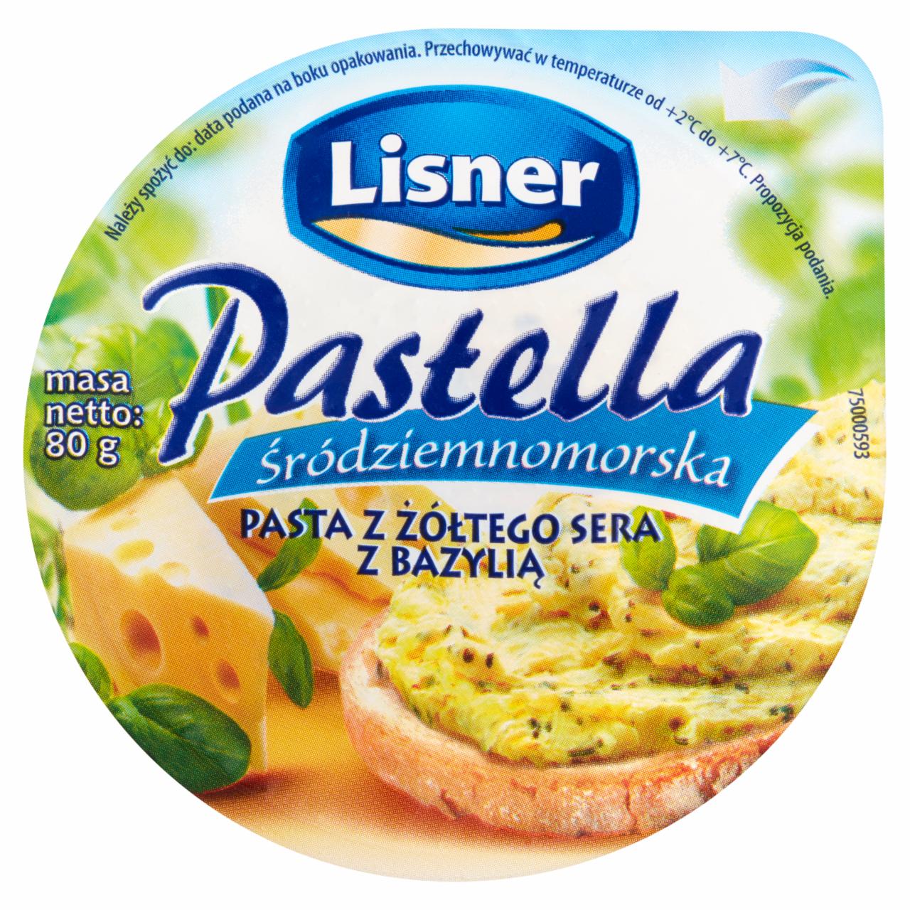 Zdjęcia - Lisner Pastella Śródziemnomorska Pasta z żółtego sera z bazylią 80 g