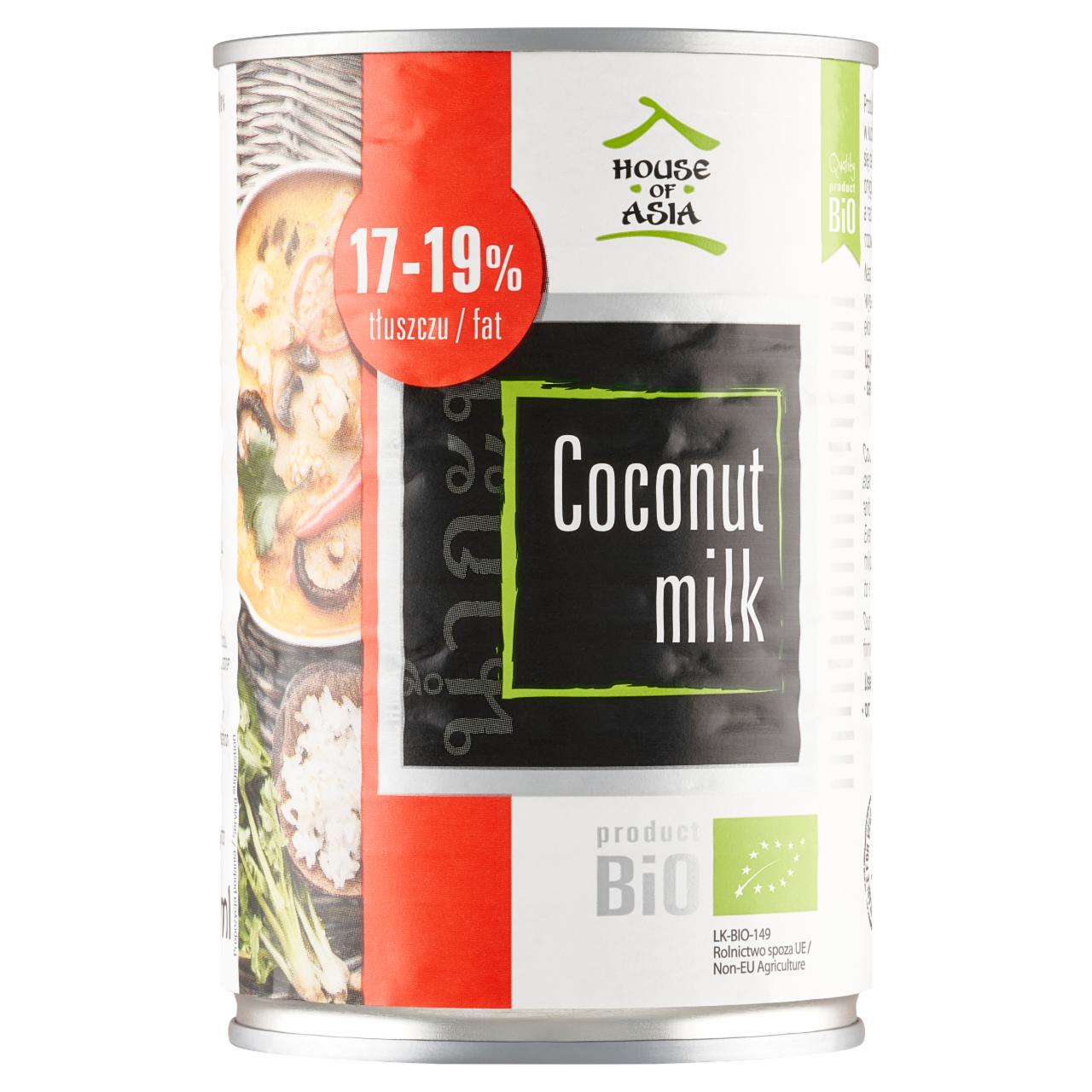 Zdjęcia - House of Asia Produkt roślinny Bio z kokosa 17-19 % 400 ml