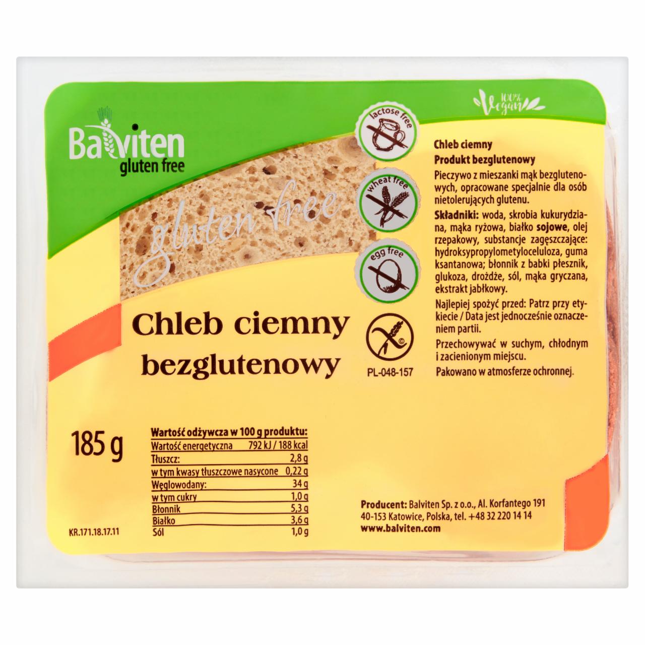 Zdjęcia - Balviten Chleb ciemny bezglutenowy 185 g