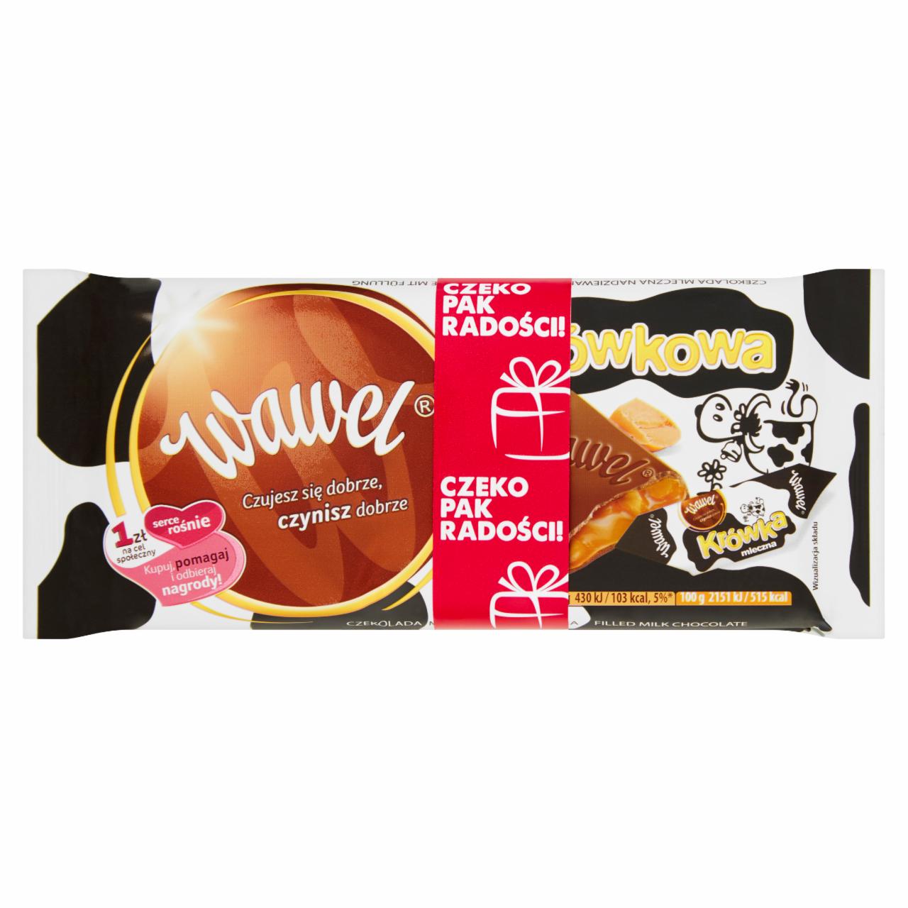 Zdjęcia - Wawel Czekolada mleczna nadziewana krówkowa 300 g (3 x 100 g)