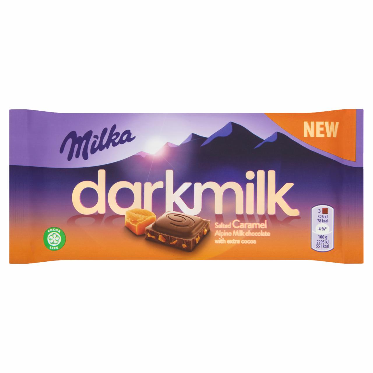 Zdjęcia - Milka Darkmilk Czekolada mleczna Salted Caramel 85 g