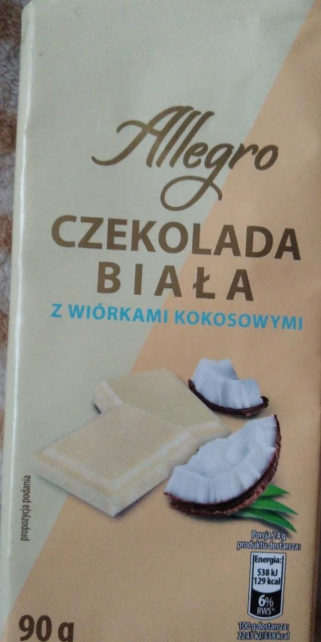 Zdjęcia - Czekolada biała z wiórkami kokosowymi Allegro