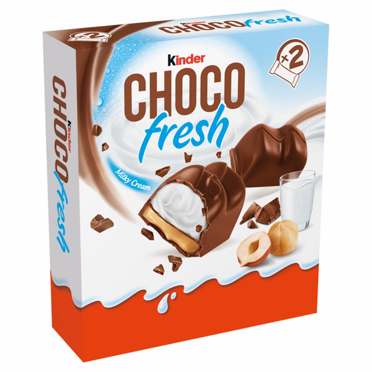 Zdjęcia - Kinder Chocofresh Mleczna czekolada z mlecznym i orzechowym nadzieniem 41 g (2 sztuki)