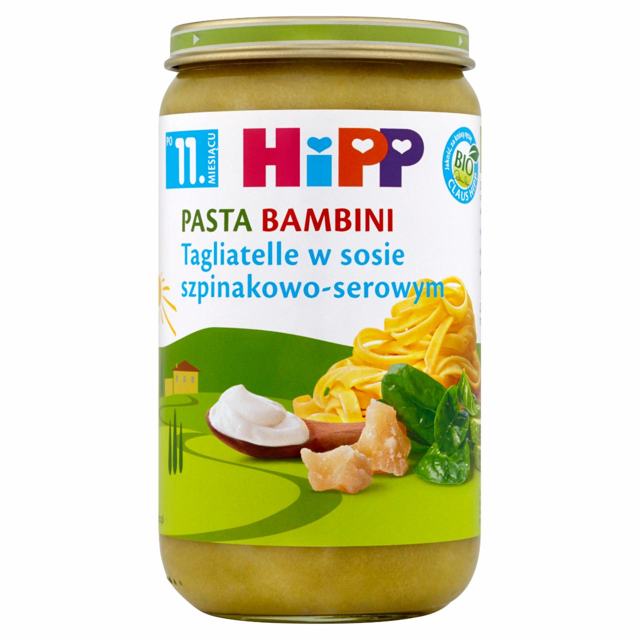 Zdjęcia - HiPP BIO Pasta Bambini Tagliatelle w sosie szpinakowo-serowym po 11. miesiącu 250 g