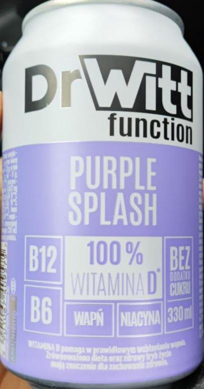 Zdjęcia - Function Purple Splash Gazowany napój owocowy o smaku gruszki i lawendy 330 ml Dr Witt