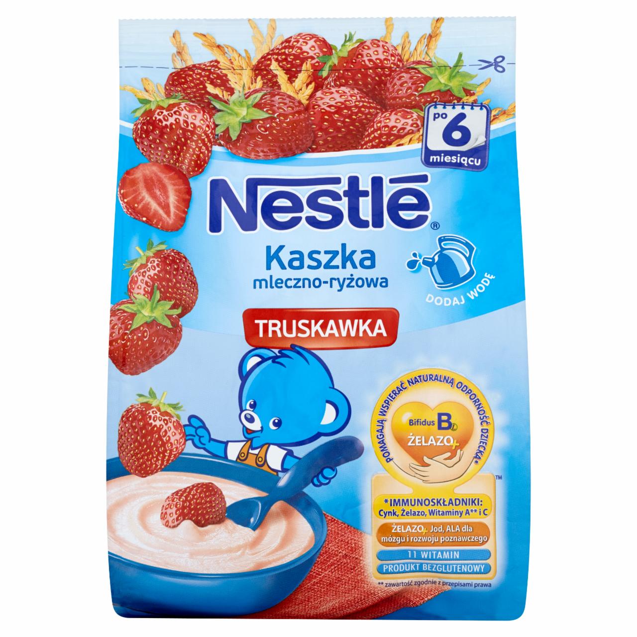 Zdjęcia - Nestlé Kaszka mleczno-ryżowa truskawka dla niemowląt po 6. miesiącu 230 g