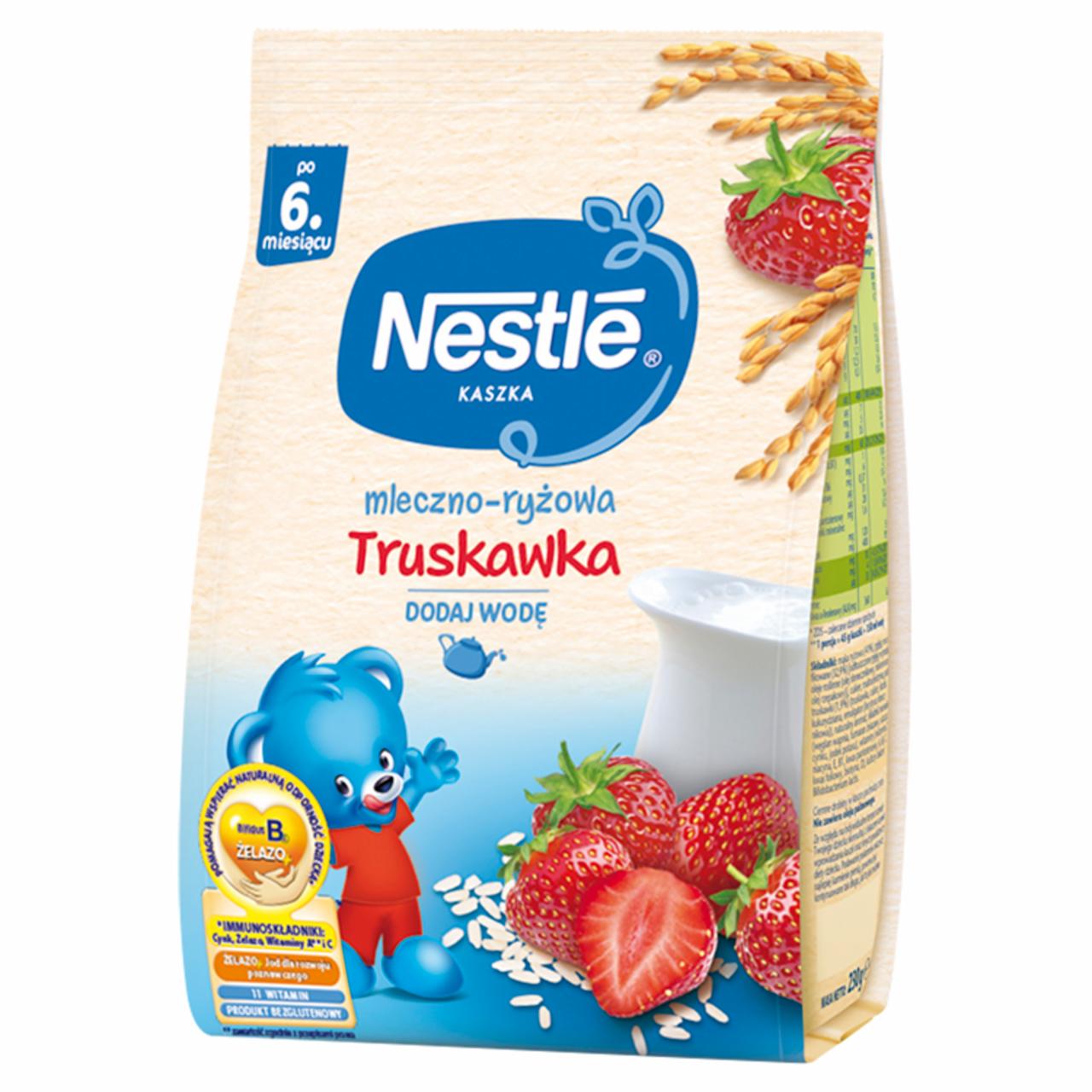 Zdjęcia - Nestlé Kaszka mleczno-ryżowa truskawka dla niemowląt po 6. miesiącu 230 g