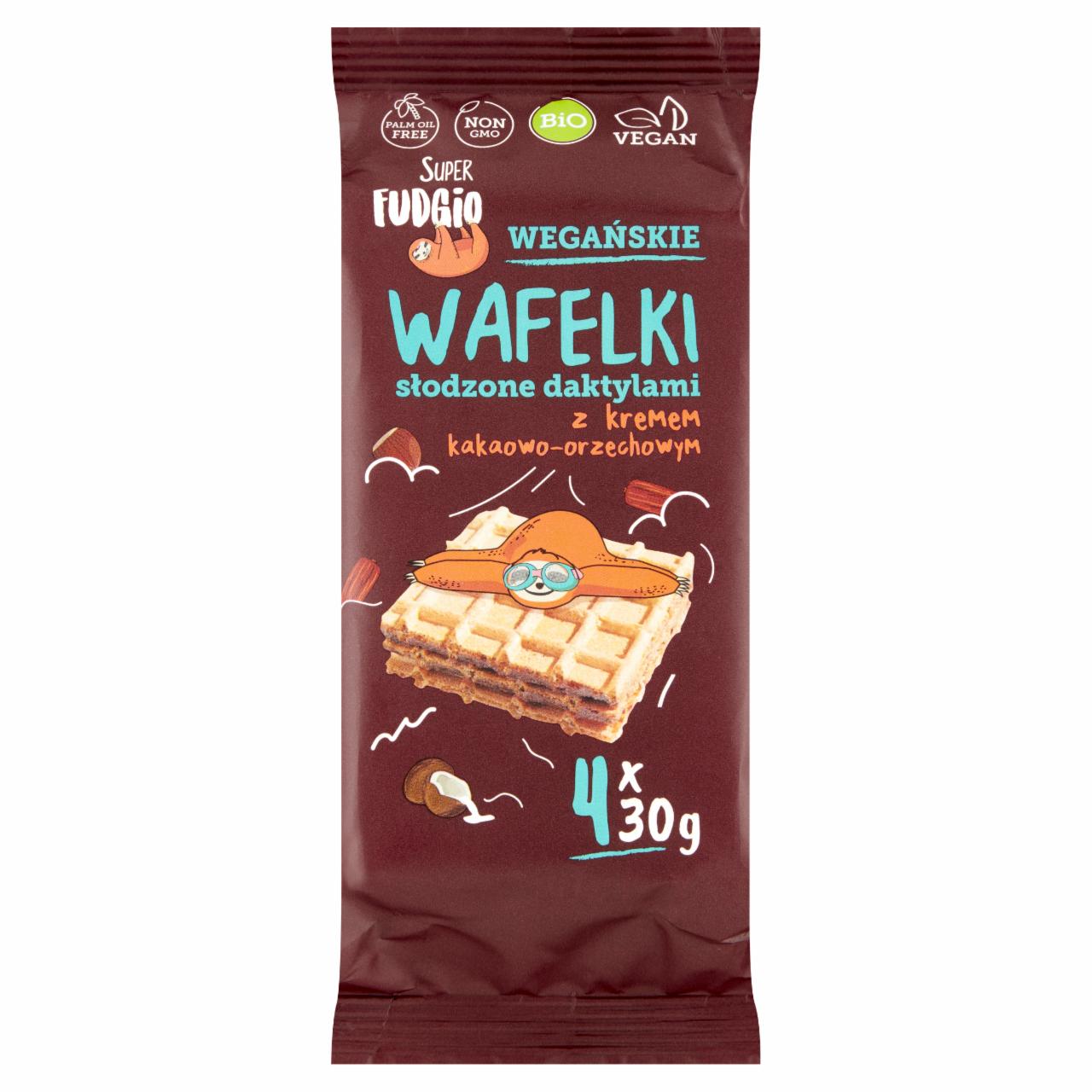Zdjęcia - Super Fudgio Wegańskie wafelki słodzone daktylami z kremem kakaowo-orzechowym 120 g (4 x 30 g)