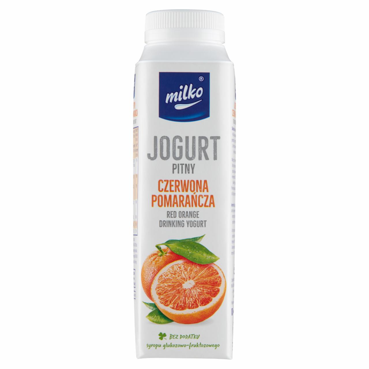 Zdjęcia - Milko Jogurt pitny czerwona pomarańcza 330 ml