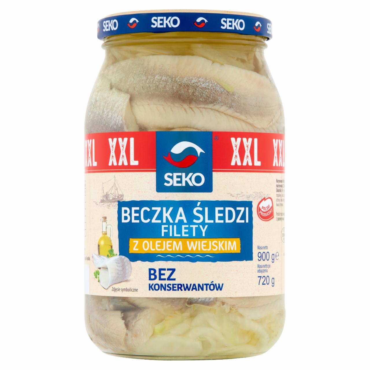 Zdjęcia - Seko Beczka śledzi Filety z olejem wiejskim 900 g