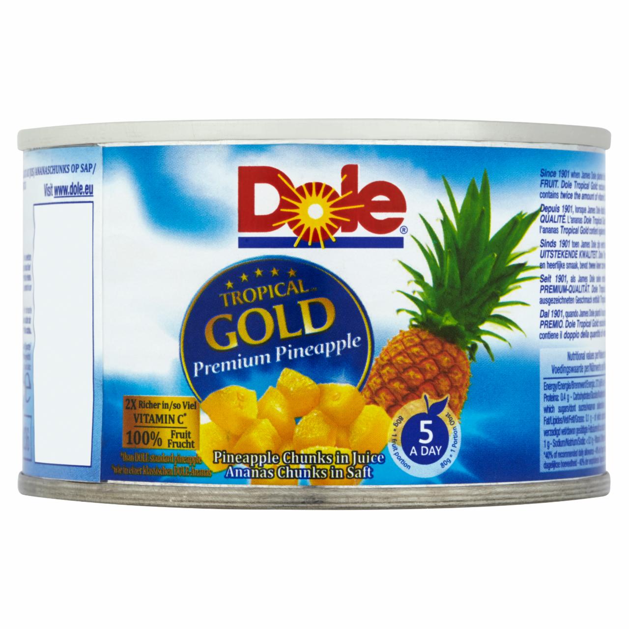 Zdjęcia - Dole Tropical Gold Kawałki ananasa w soku 227 g