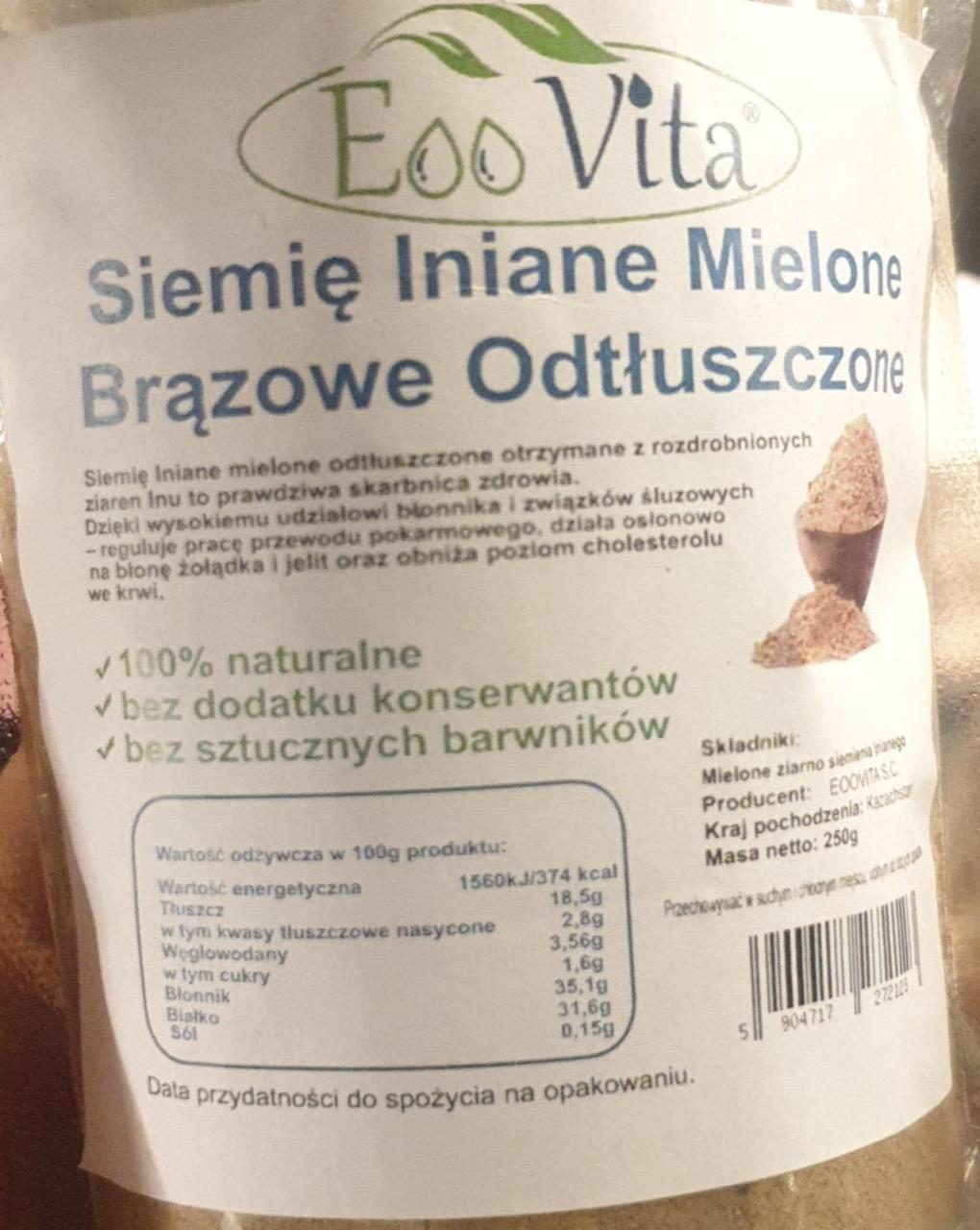 Zdjęcia - Siemię lniane Mielone Brązowe Odtłuszczone Eoo Vita