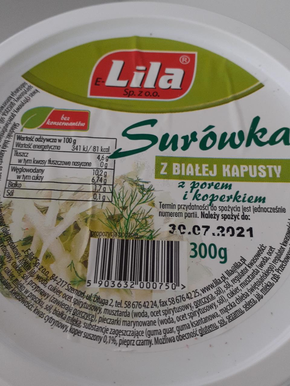 Zdjęcia - surówka z białej kapusty z porem lila