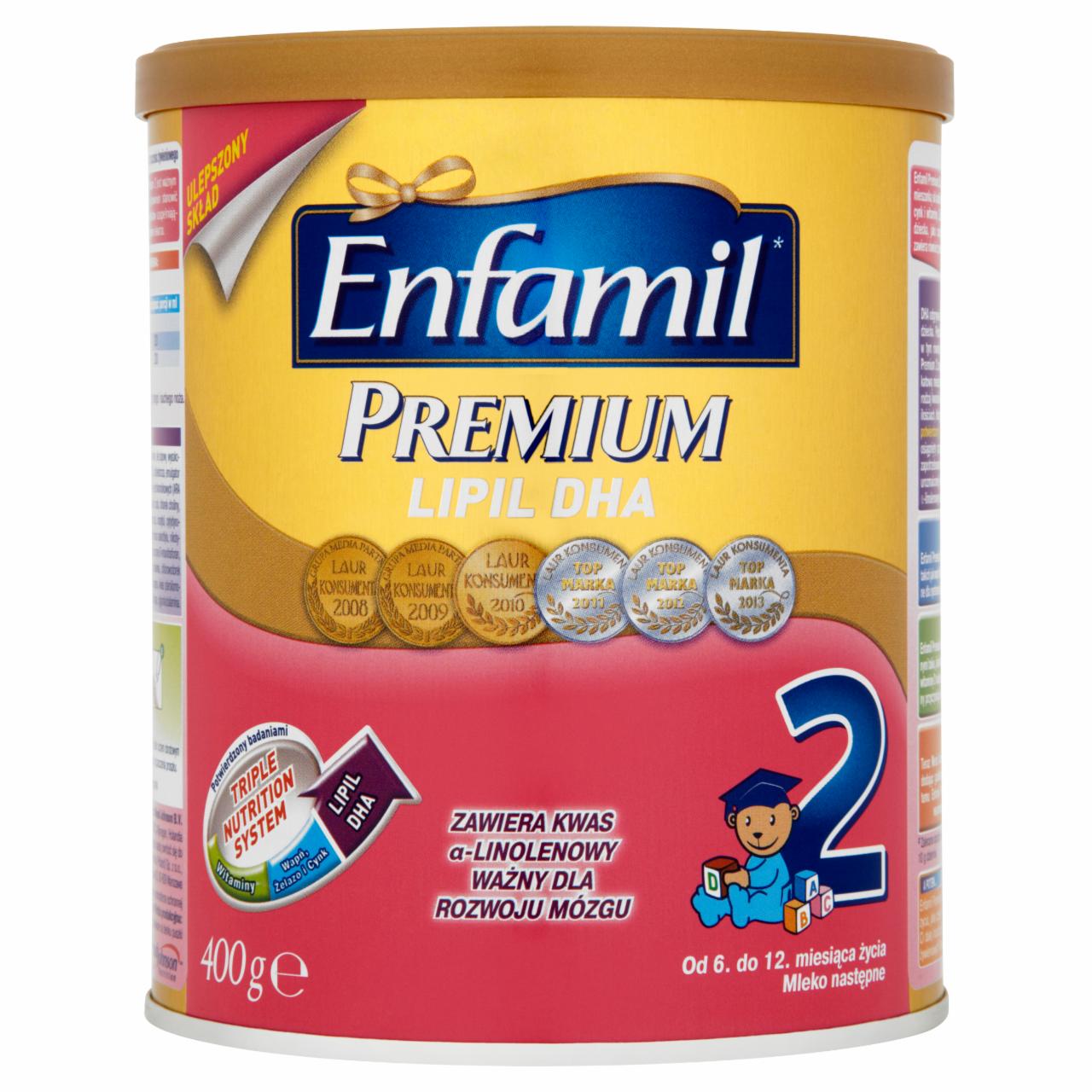 Zdjęcia - Enfamil Premium 2 Lipil DHA Mleko następne od 6. do 12. miesiąca życia 400 g