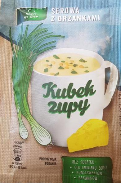 Zdjęcia - Serowa z grzankami kubek zupy Hanpol