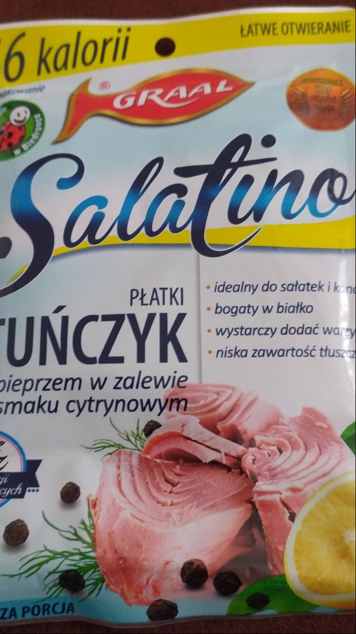 Zdjęcia - Salatino Platki Tunczyka pieprzem w zalewie o smaku cytrynowym GRAAL