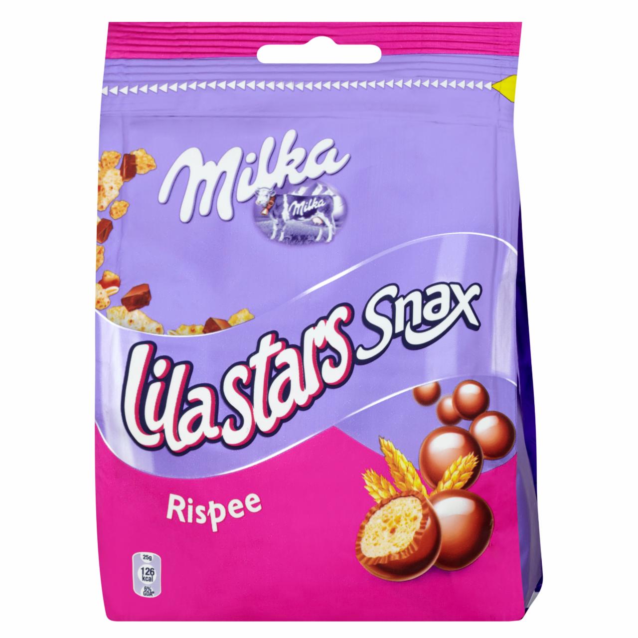 Zdjęcia - Milka Lila Stars Snax Rispee Chrupki ryżowe w czekoladzie 160 g