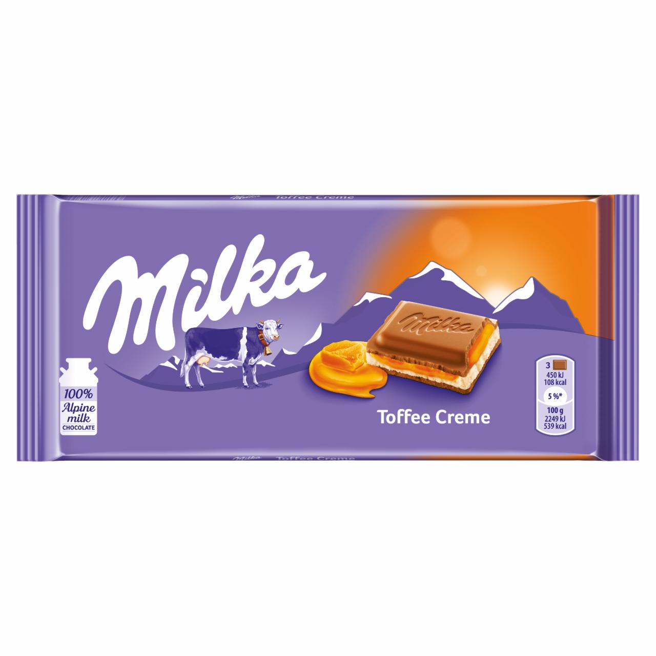 Zdjęcia - Milka Czekolada mleczna z nadzieniem toffi 100 g