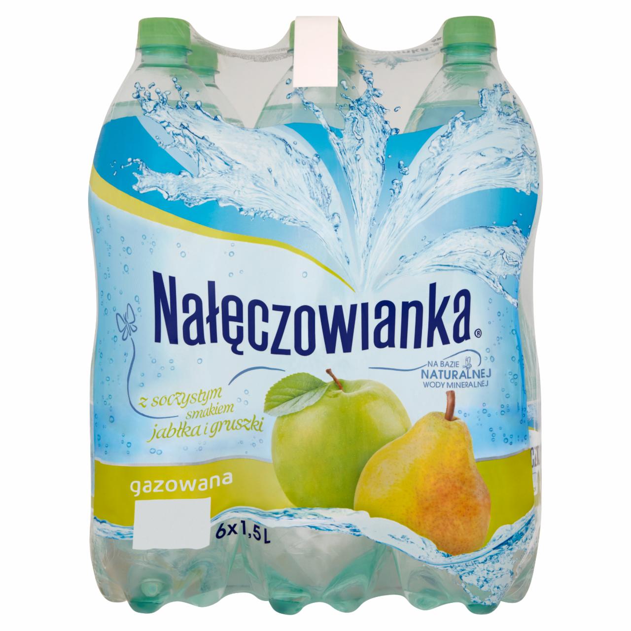 Zdjęcia - Nałęczowianka gazowana ze smakiem jabłka i gruszki Napój 6 x 1,5 l