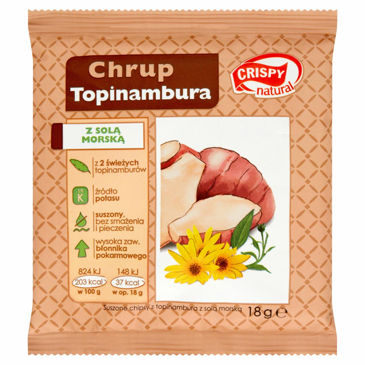 Zdjęcia - Crispy Natural Suszone chipsy z topinambura z solą morską 18 g