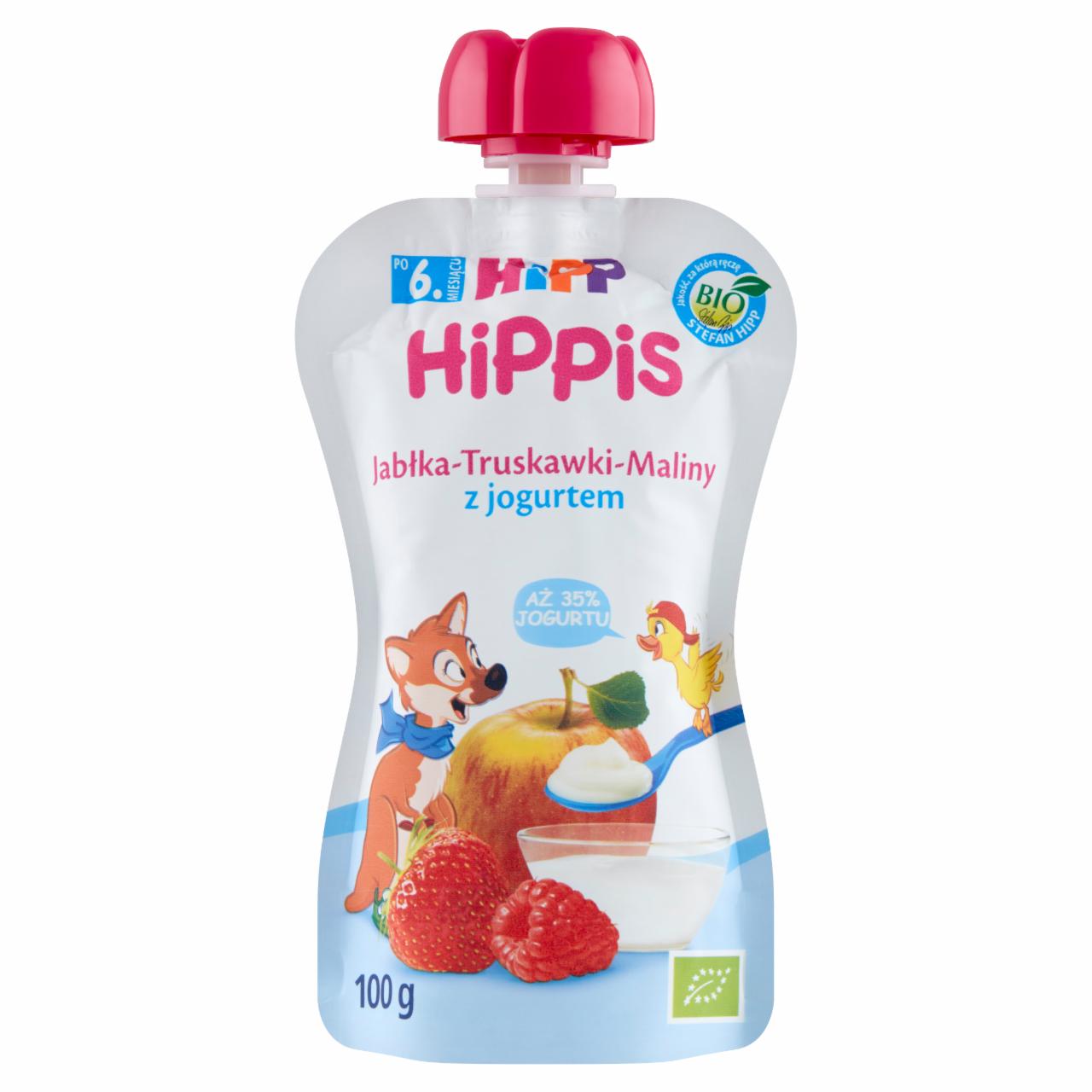 Zdjęcia - HiPP BIO HiPPiS Mus owocowy po 6. miesiącu jabłka-truskawki-maliny z jogurtem 100 g