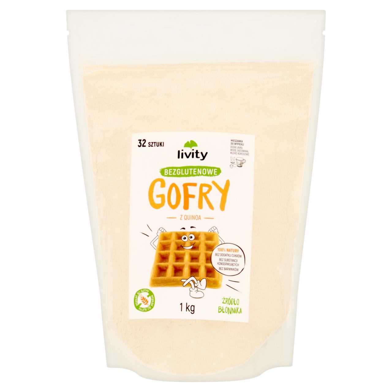 Zdjęcia - Livity Gofry bezglutenowe z quinoa Mieszanka do wypieku 1 kg