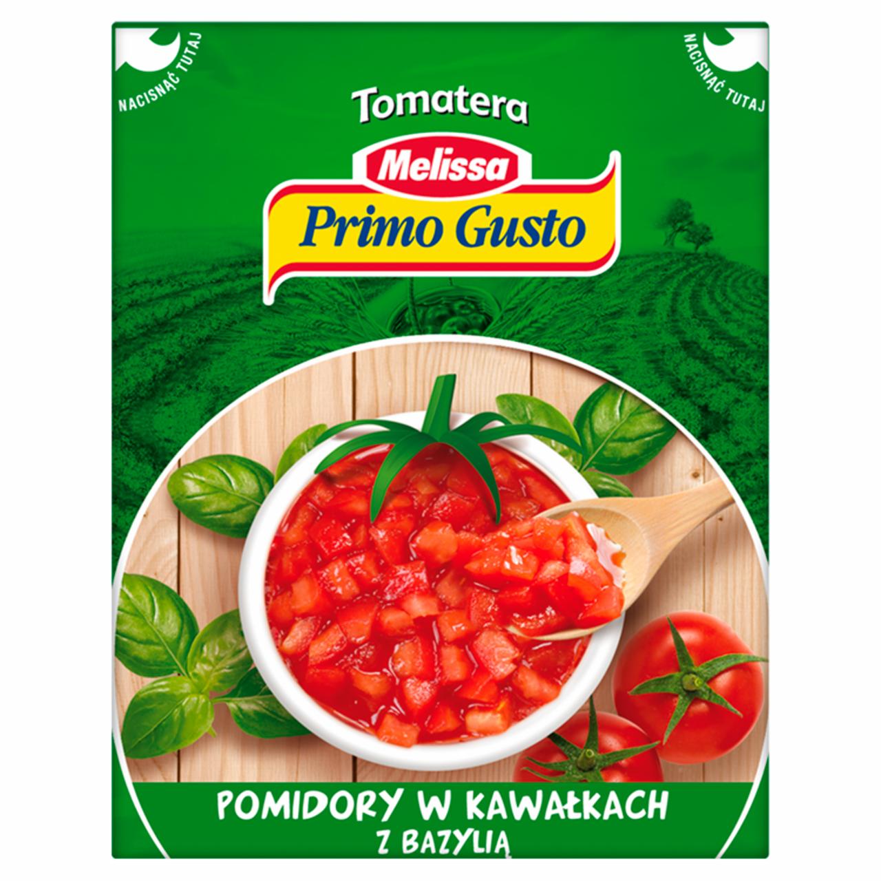 Zdjęcia - Primo Gusto Pomidory w kawałkach bez skórki z bazylią 390 g 
