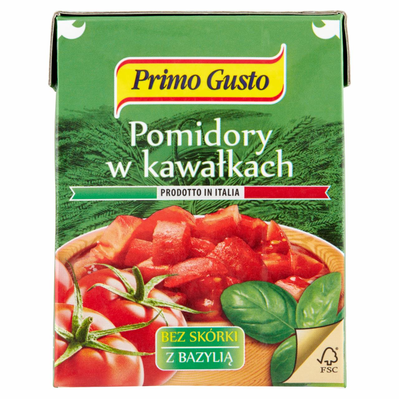 Zdjęcia - Primo Gusto Pomidory w kawałkach bez skórki z bazylią 390 g 
